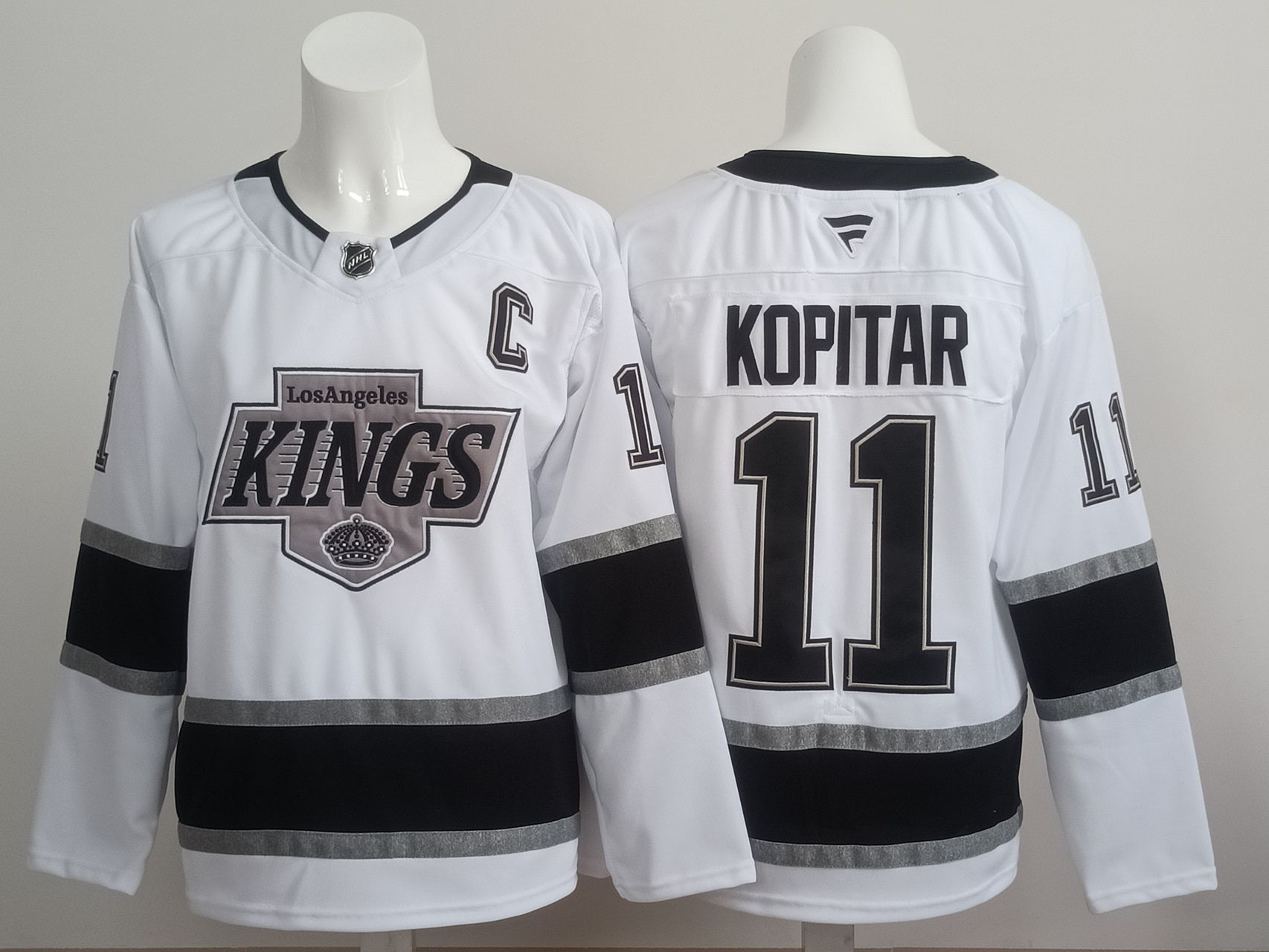 Men 2025 Los Angeles Kings #11 Kopitar White Throwback NHL Jersey style 01
